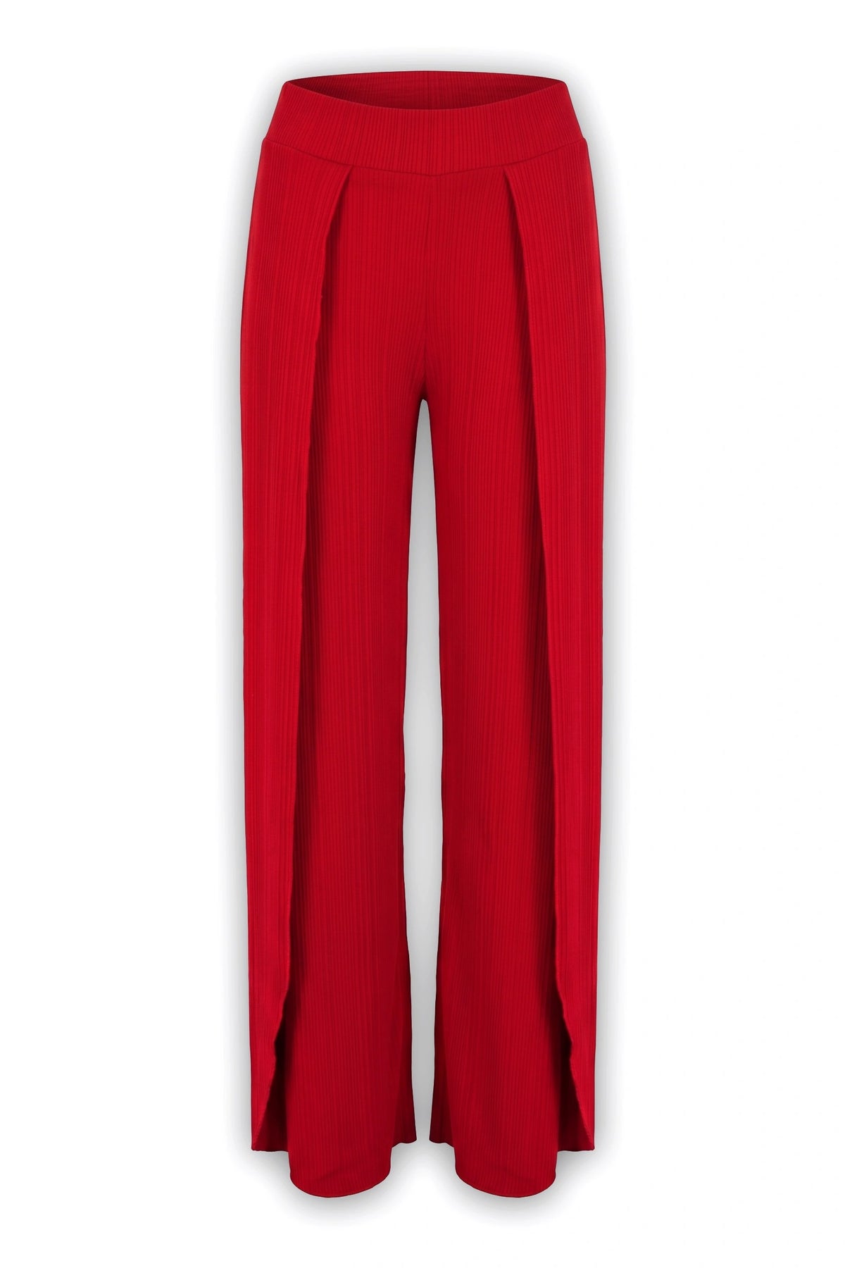 Weite Wickelhose mit Rippstruktur
