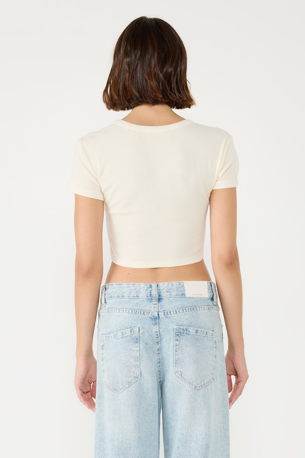 Kurzärmeliges Crop-T-Shirt