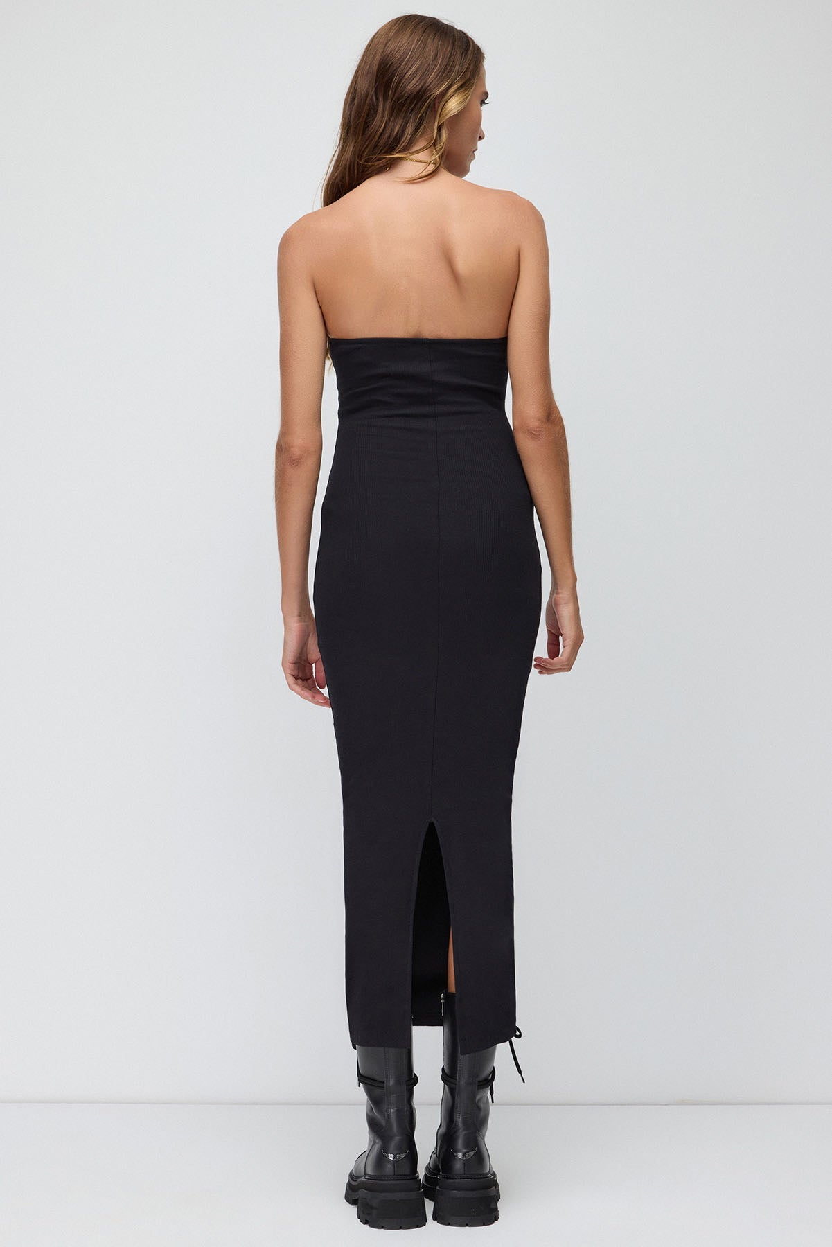 langes trägerloses Kleid