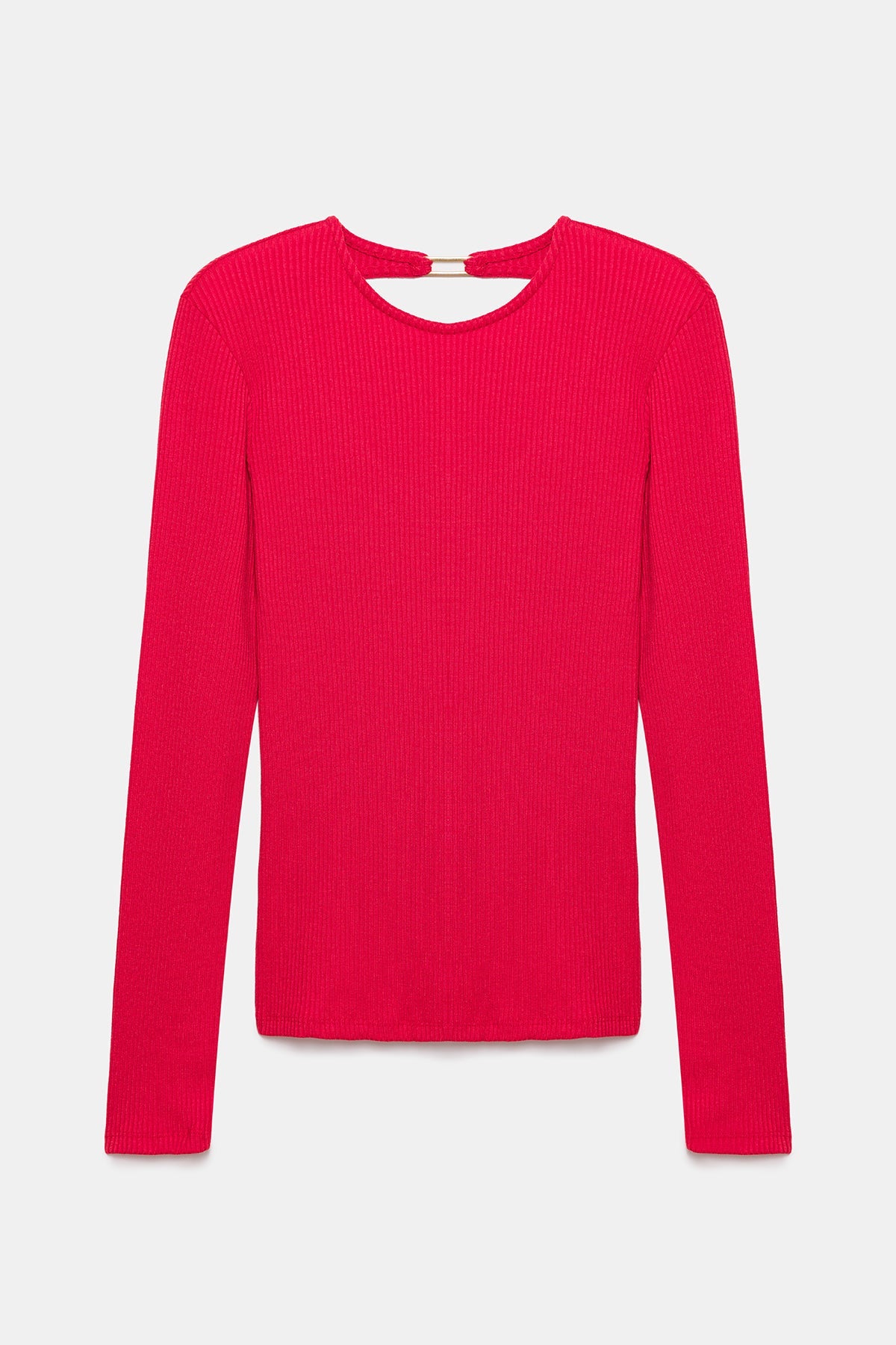Langärmelige, rückenfreie Bluse mit Schnallendetail