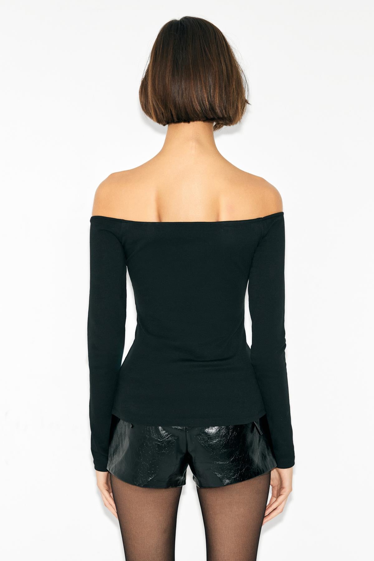 GLIMMER Damen Carmen Ausschnitt Bluse