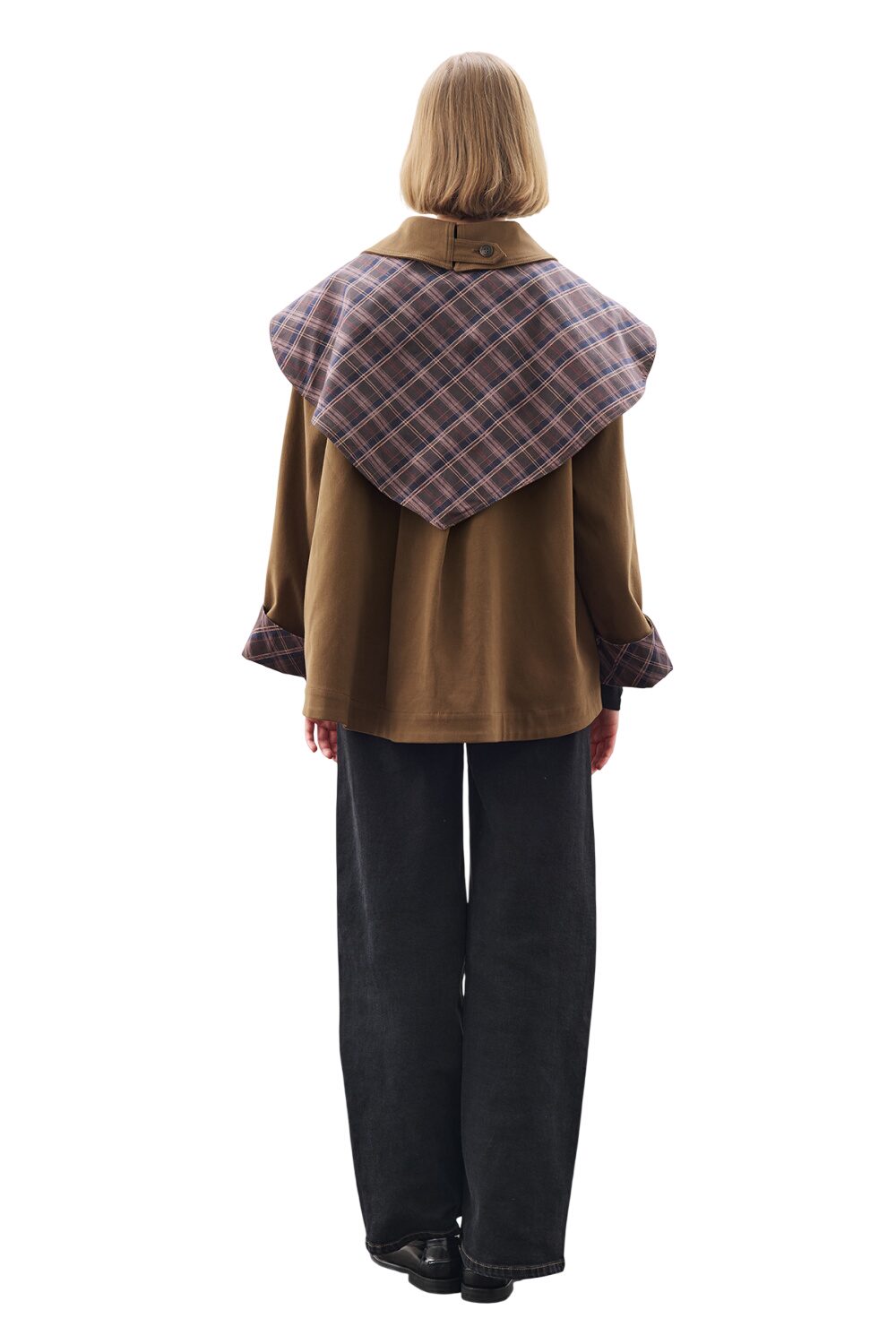 GRETA SHAWL DETAILED PARKA JACKET KHAKI