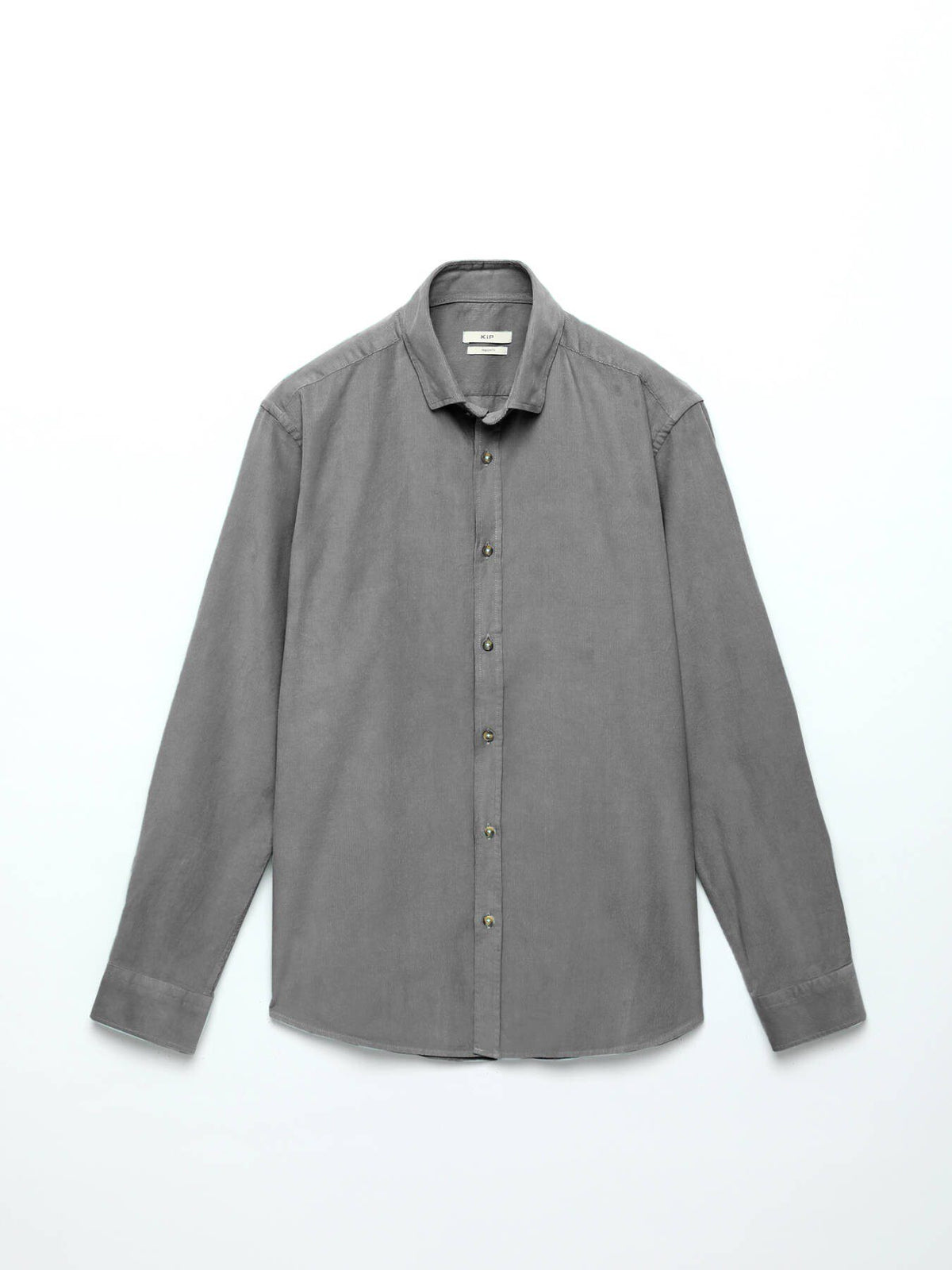 Grau Geripptes Freizeit Baumwollshirt