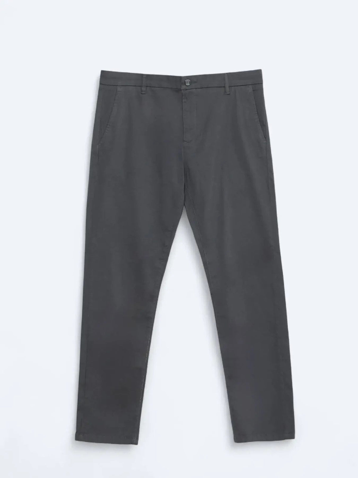 Graue Weberei Regular Fit Freizeit Baumwollmischung Hose