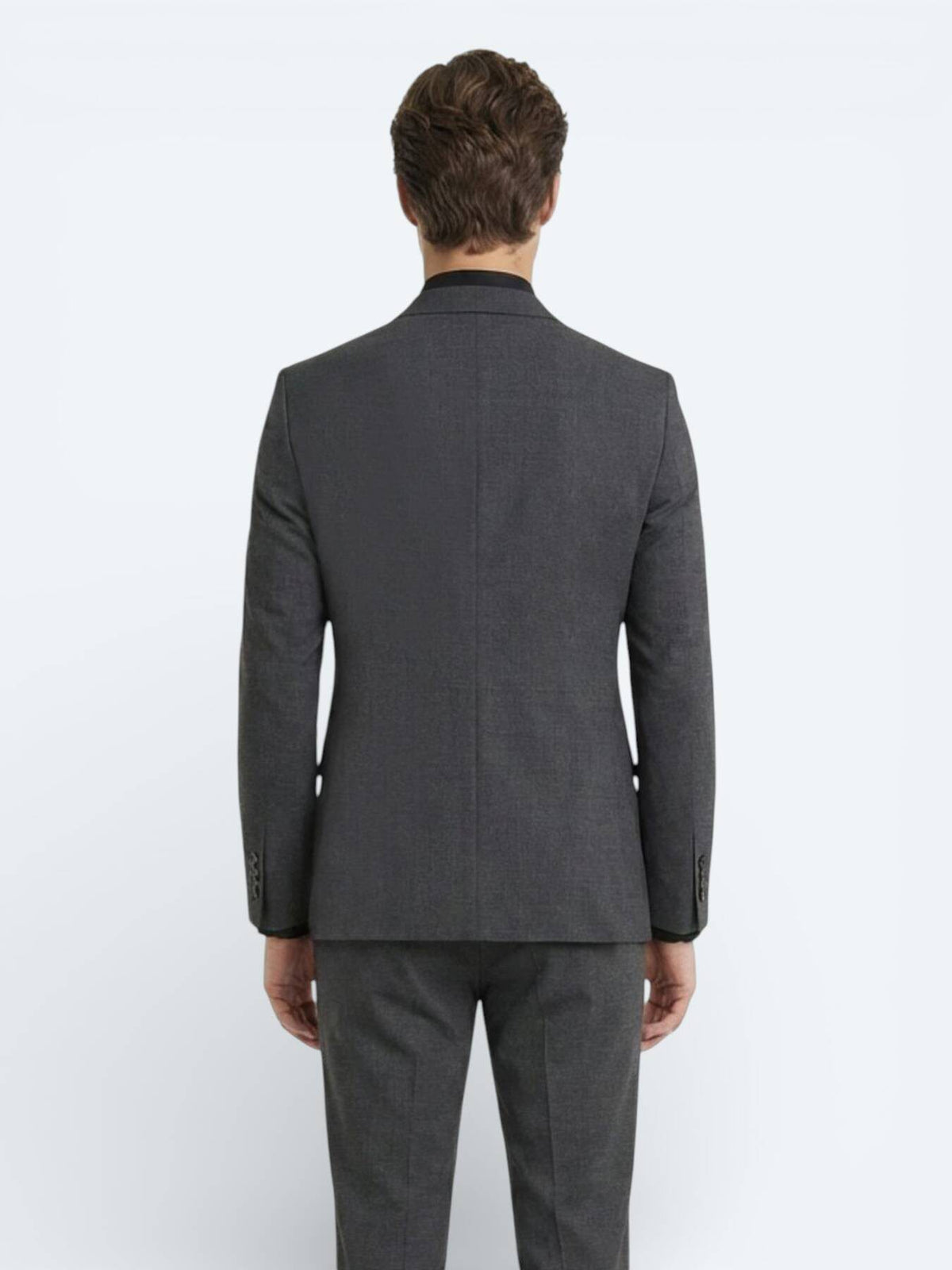 Schwarzer Wollmischanzug Regular Fit