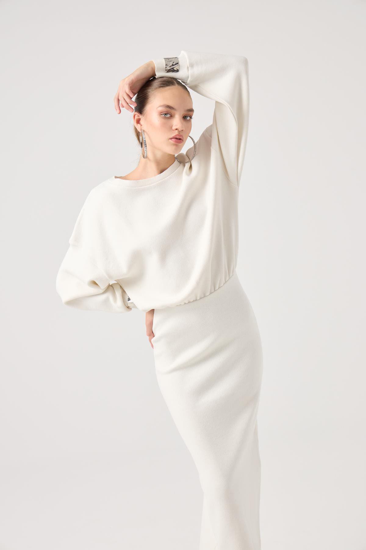 Weiches Jacey Strickkleid Lang