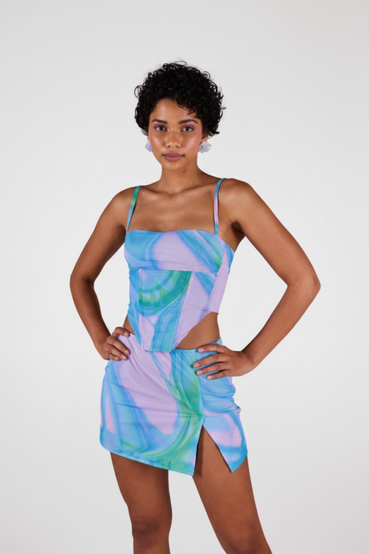 Sierra Blue Tüllbluse mit Verstärkung