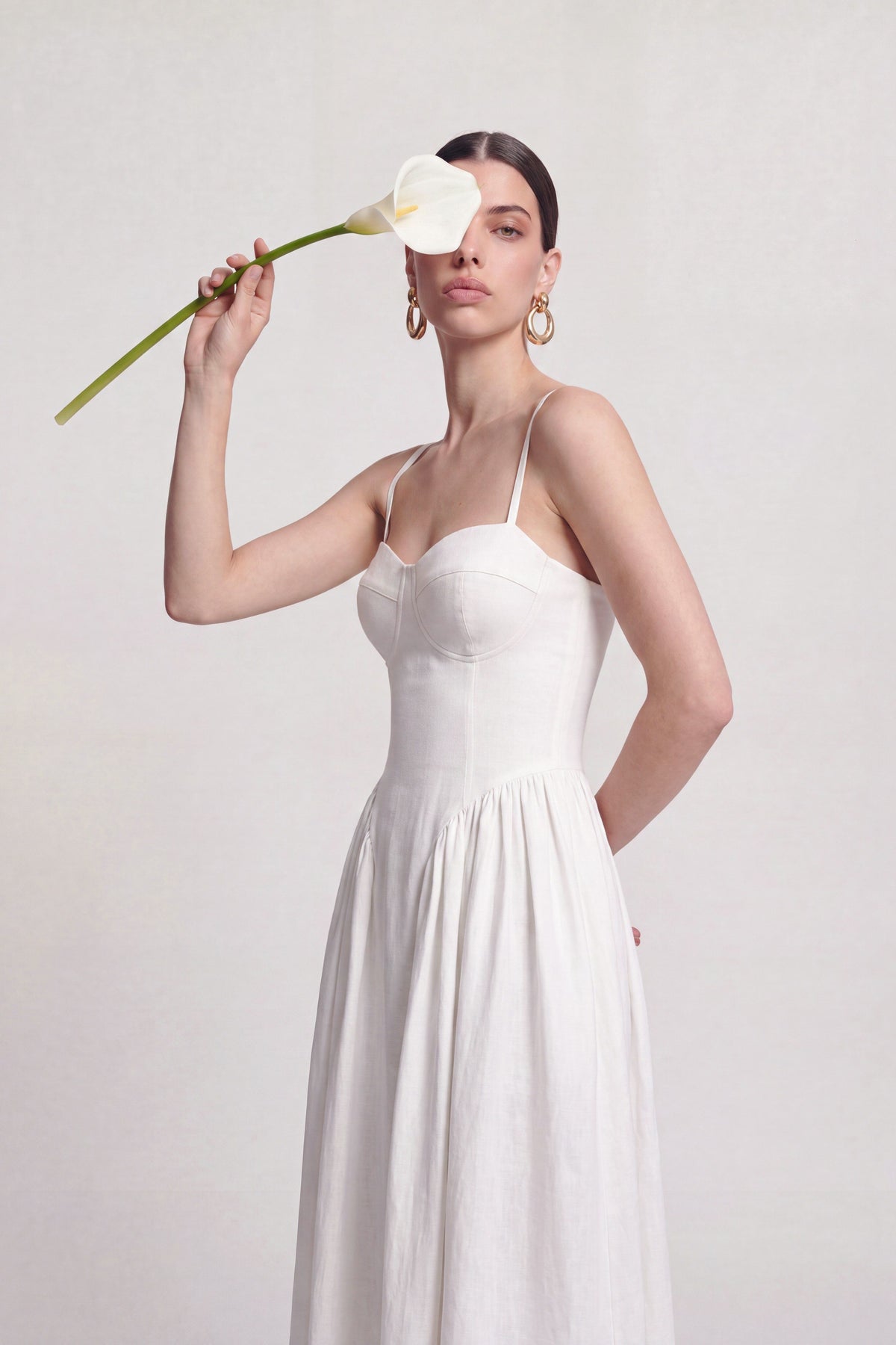 Langarmkleid mit Trägern