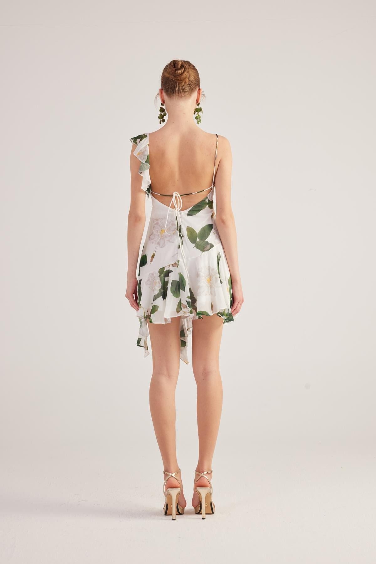 Asymmetrisches Blumenkleid Gigi