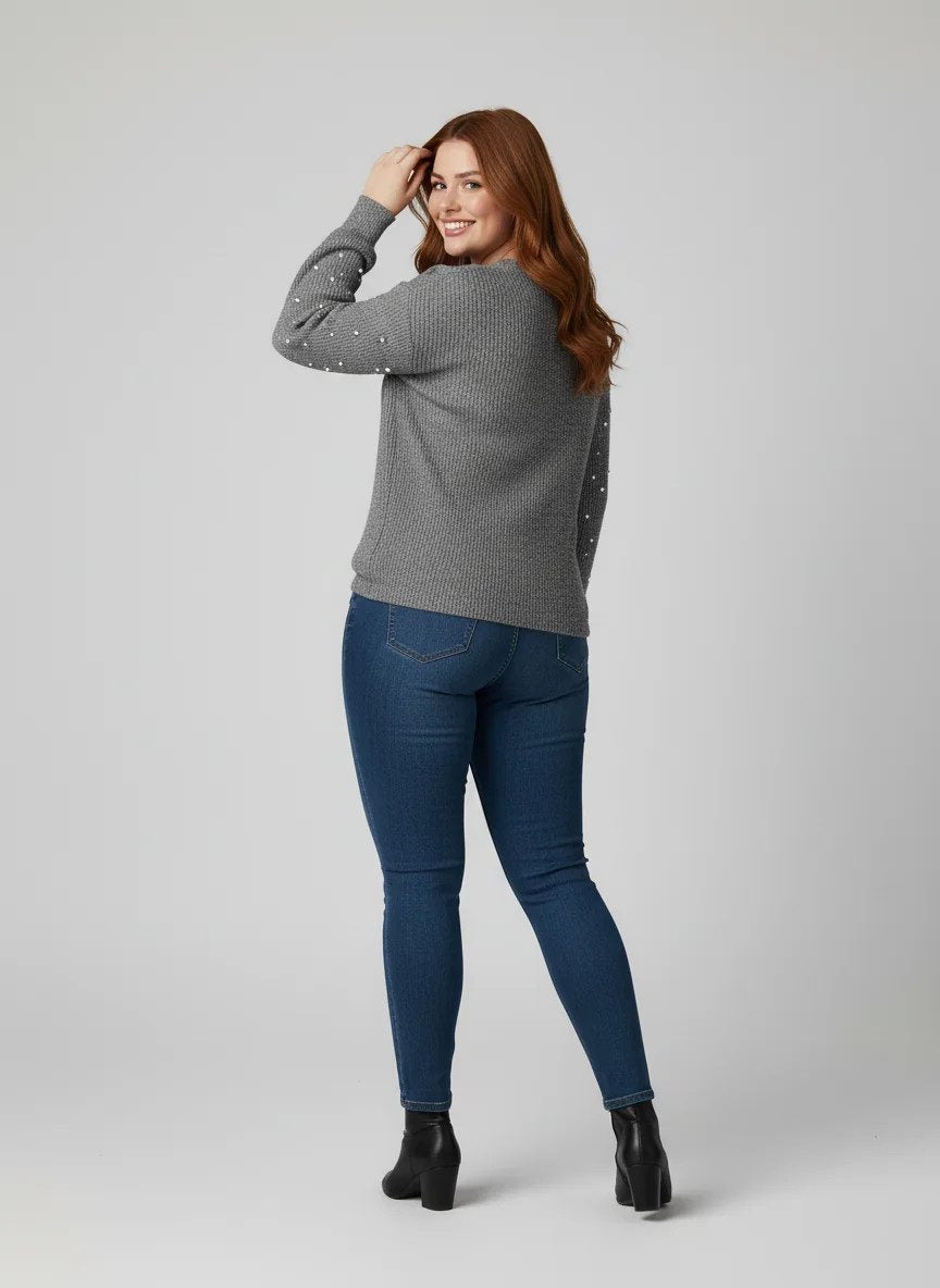 Sweatshirt mit Perlendetails