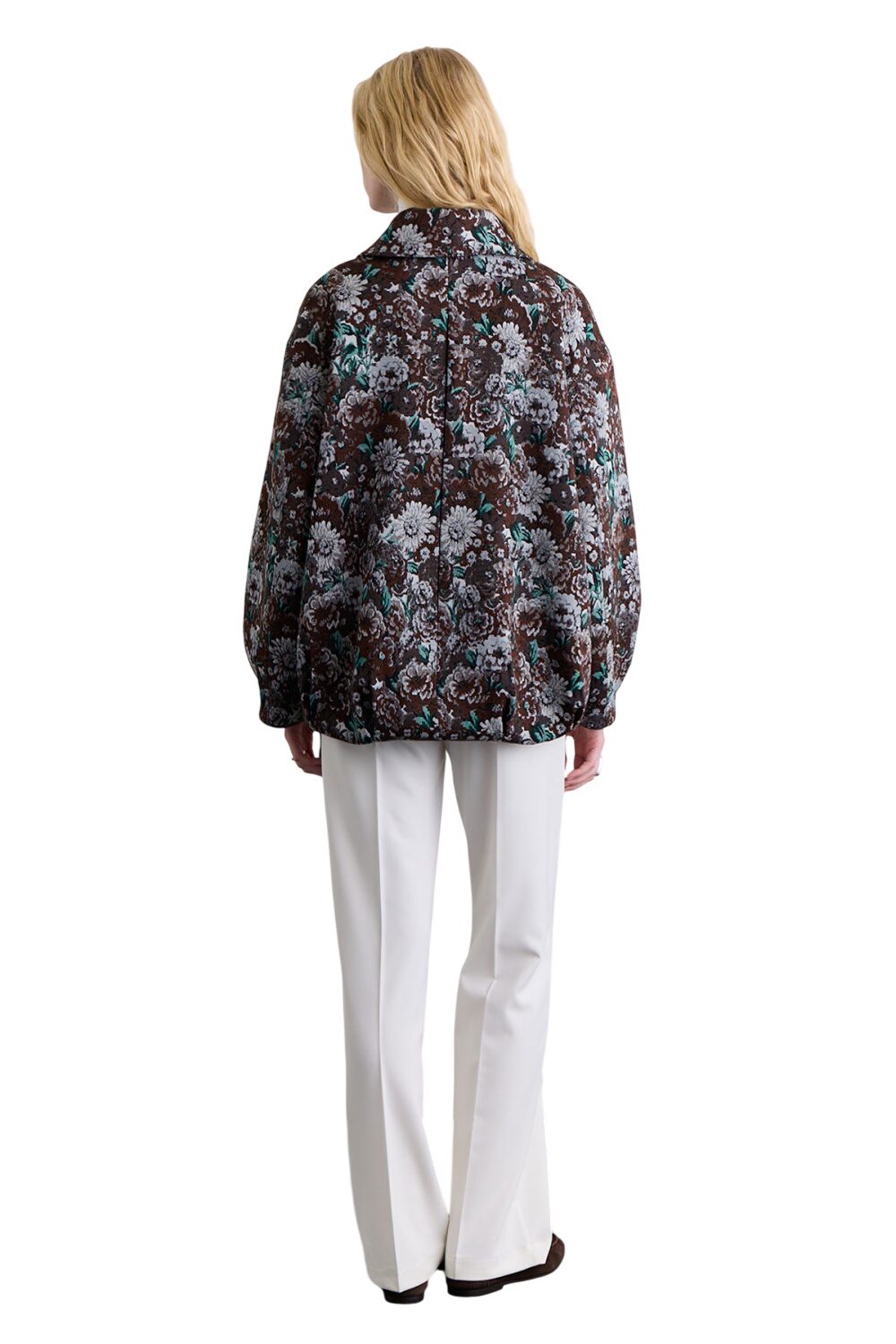 JACQUARD-MUSTERJACKE BRAUN
