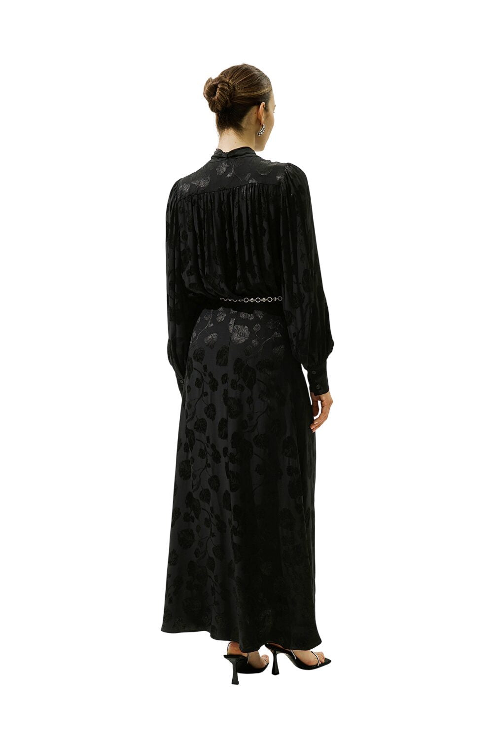 Jacquard-Satinrock, schwarz.