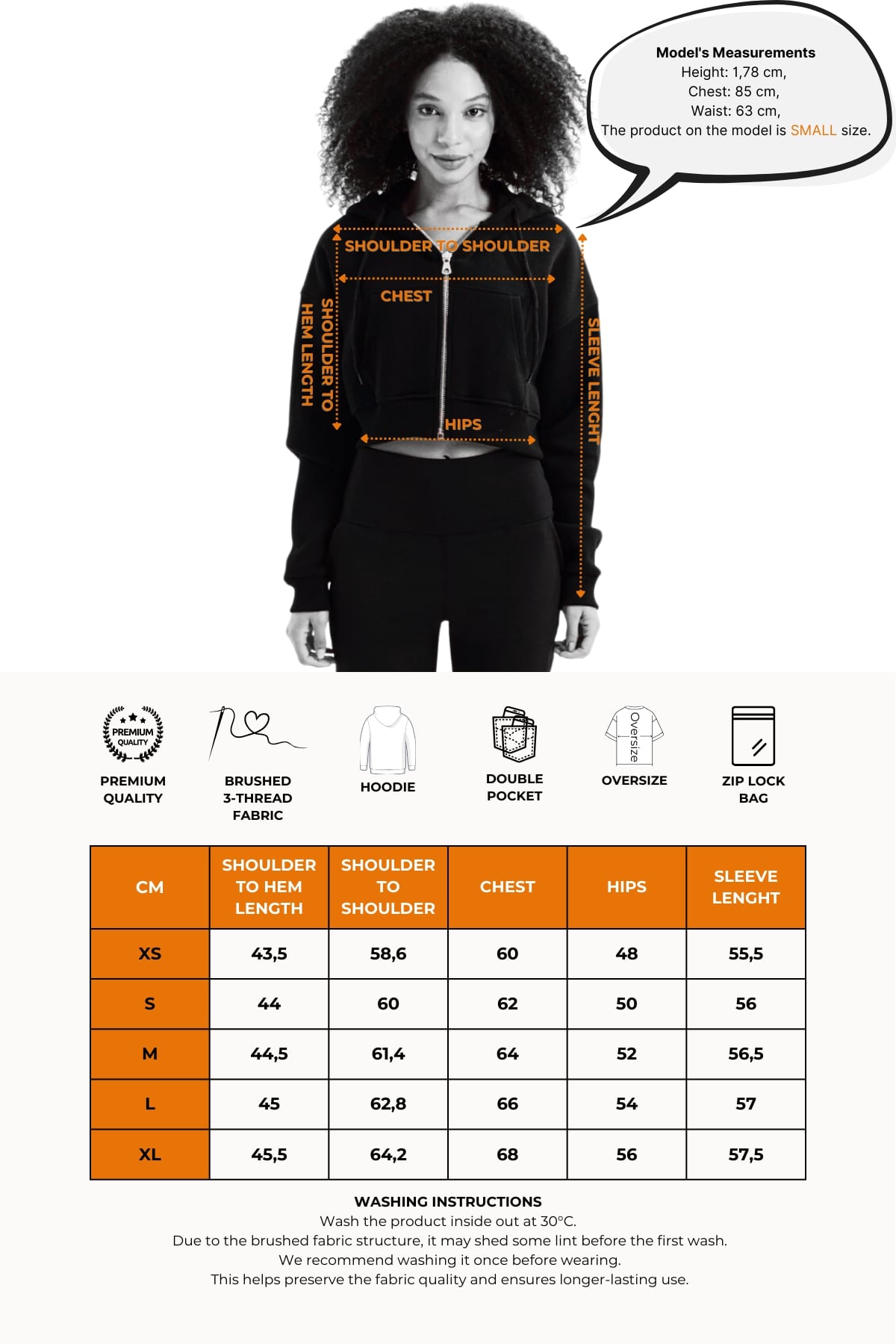 Crop Hoodie Damen-Sweatshirt