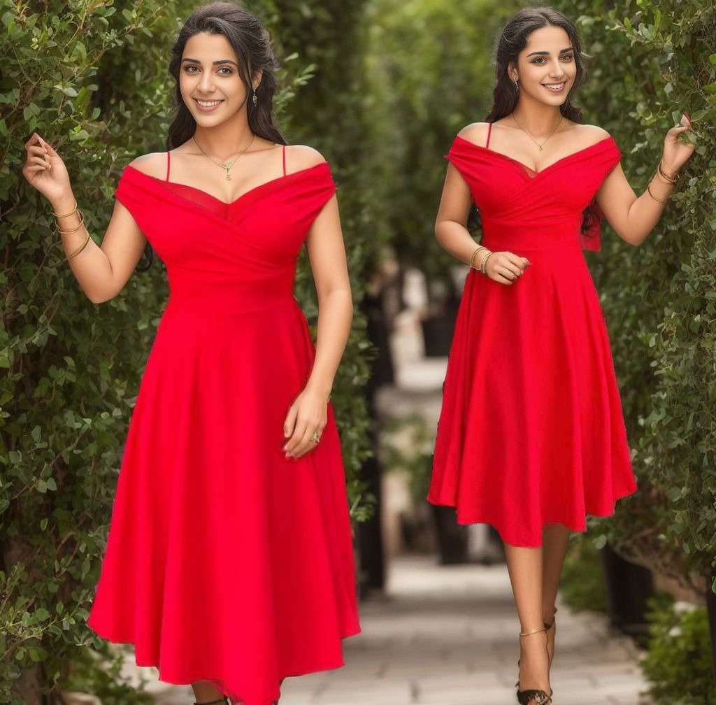 JANE'S Damen Kurzarm Doppelreihiger Volantrock Kreppkleid