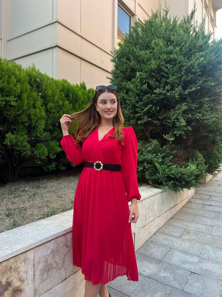 JANE'S Damen Chiffon Gefüttertes Ausgestelltes Midi-Kleid