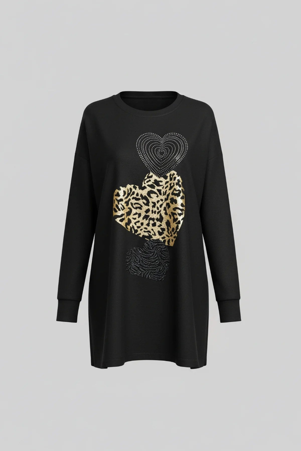 Sweatshirt mit Herzmuster