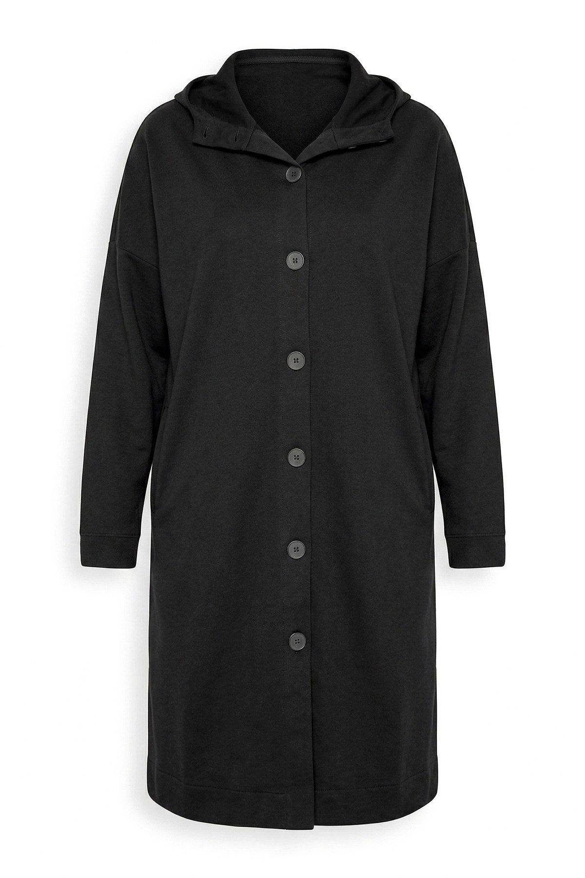 Kapuzenshirt mit Knöpfen Langcardigan