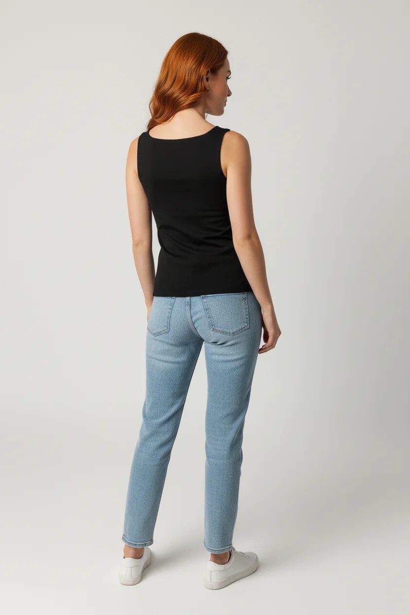 Basic-Tanktop mit eckigem Ausschnitt