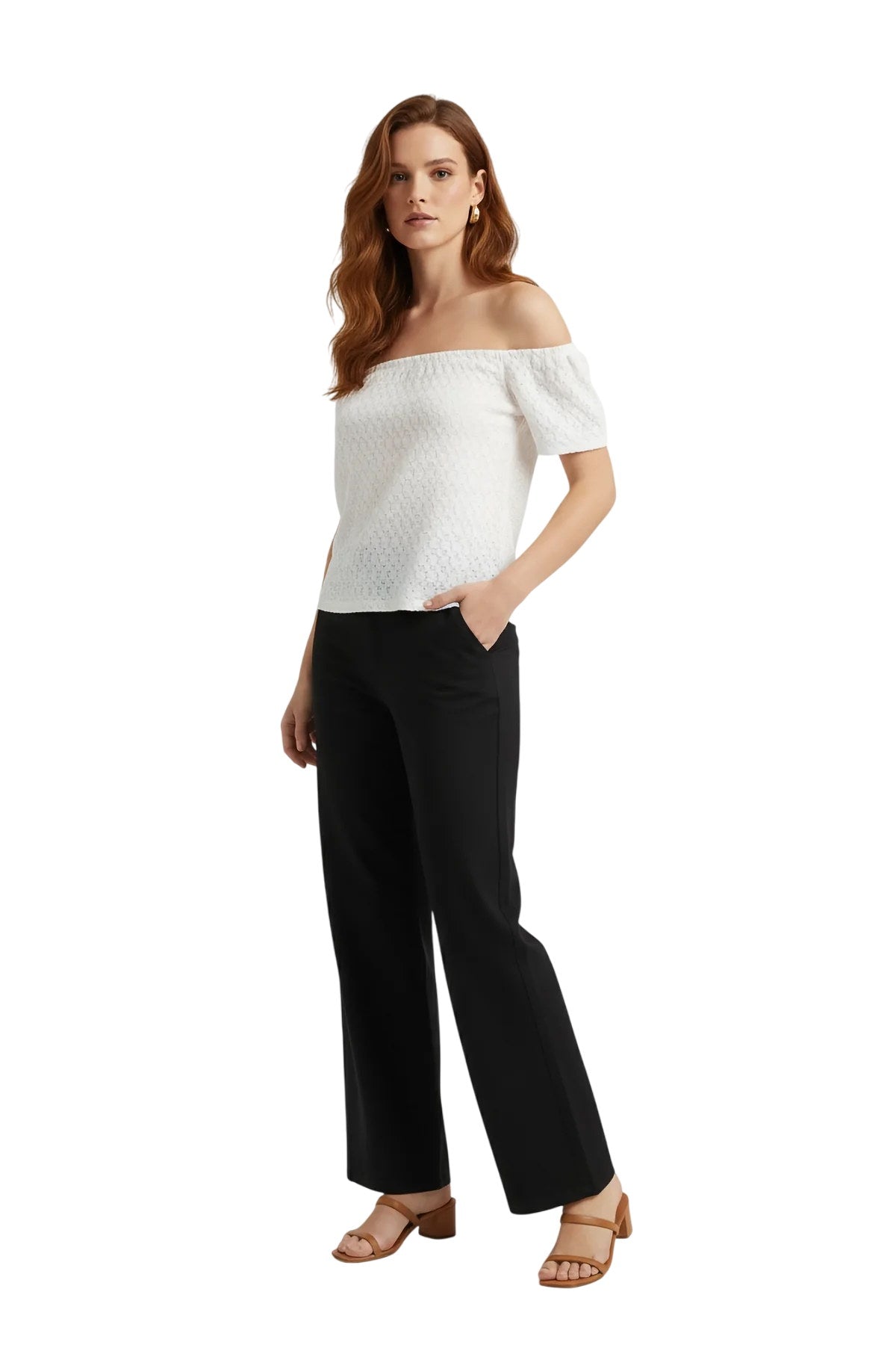 Boot-Ausschnitt Bluse