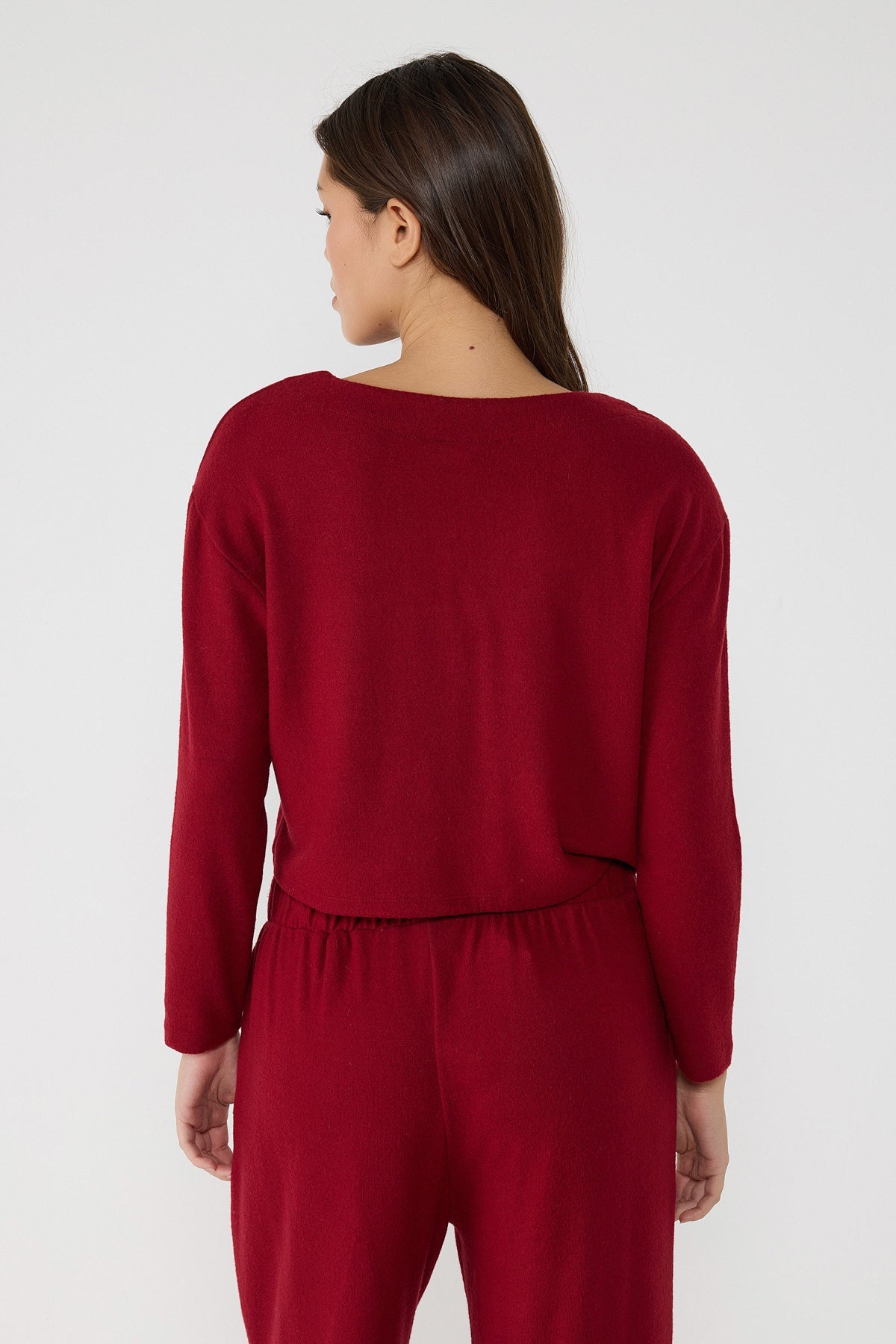 Kurzer Cardigan mit V-Ausschnitt und Knopfleiste