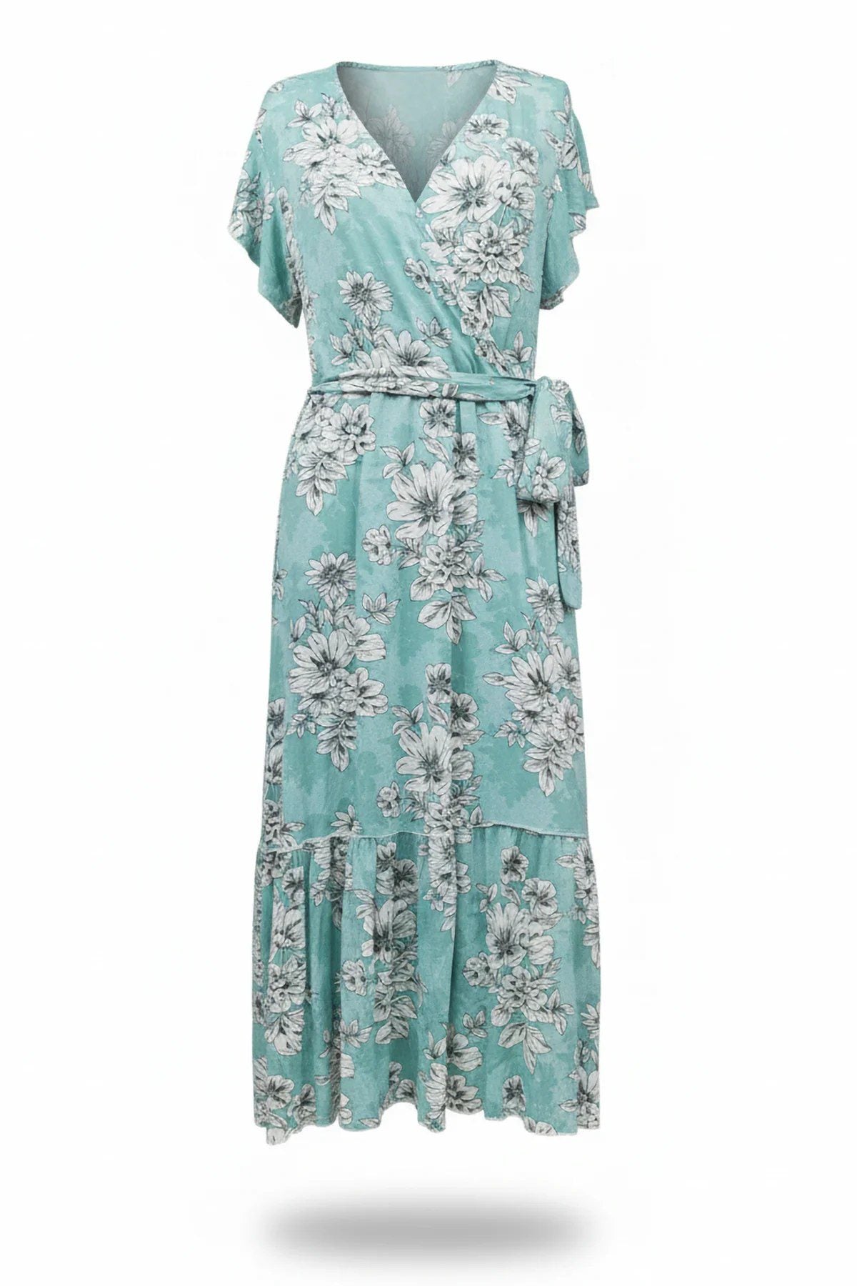 Kurzarm Midi Kleid