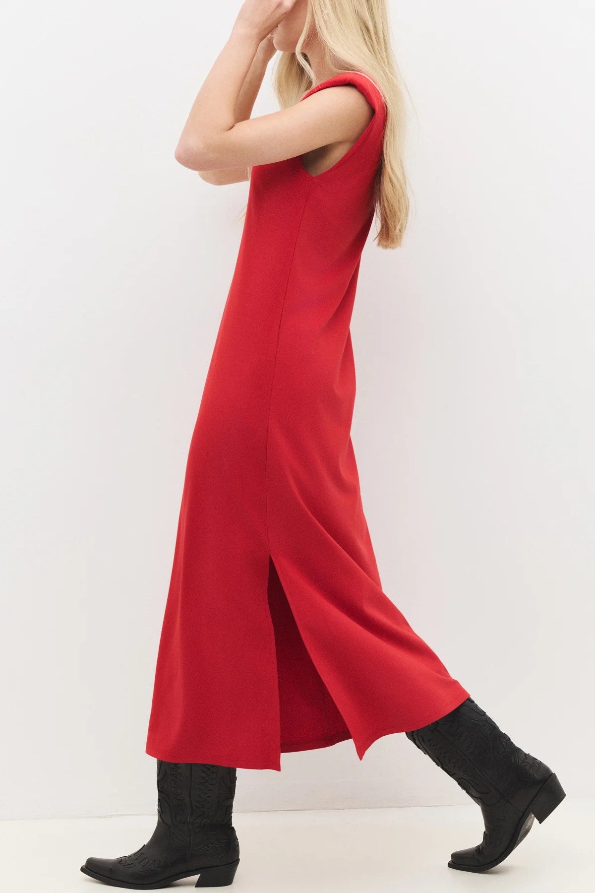 Ärmelloses langes Kleid
