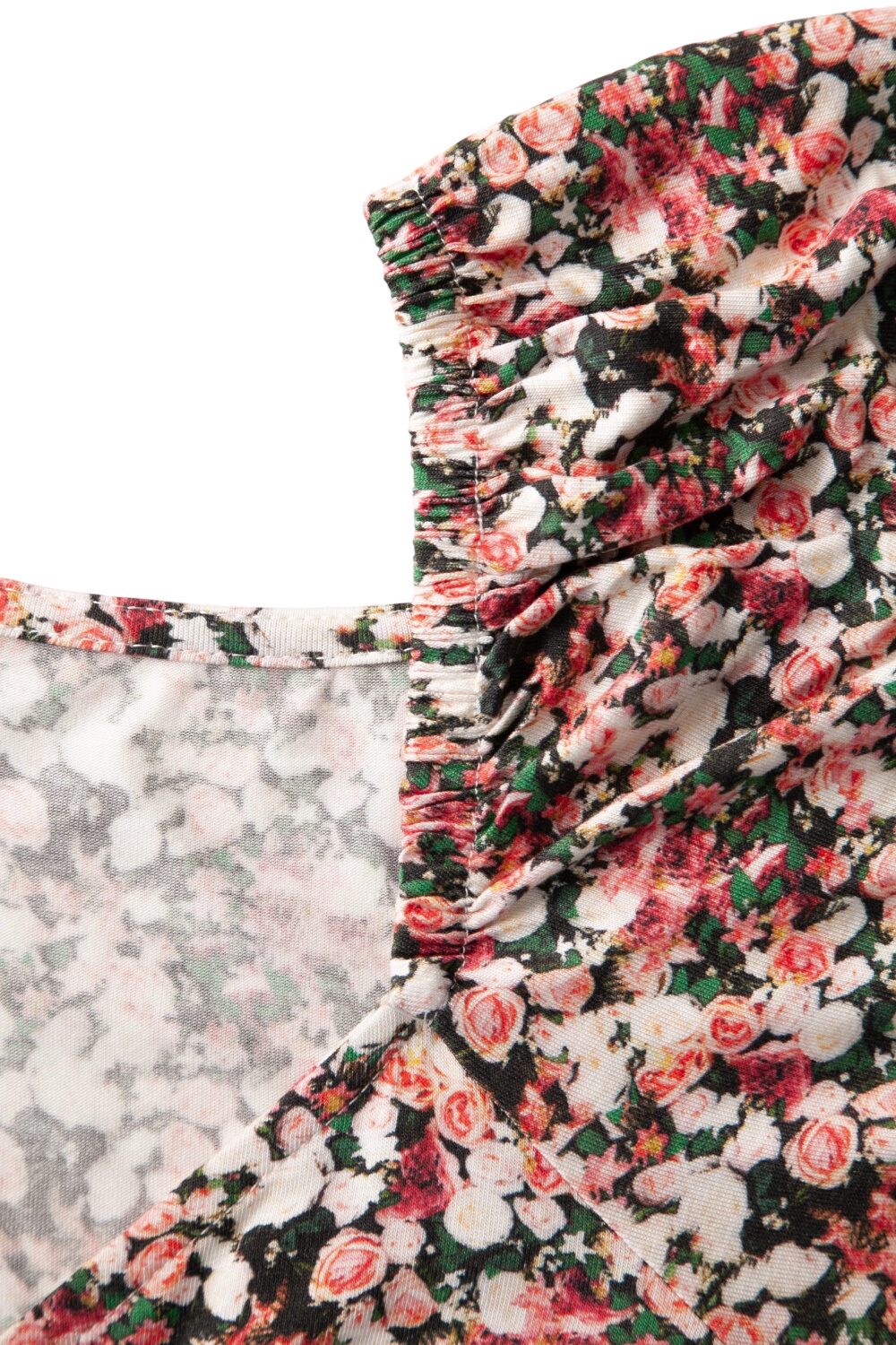 Wickelkragen Kurzarm Maxikleid