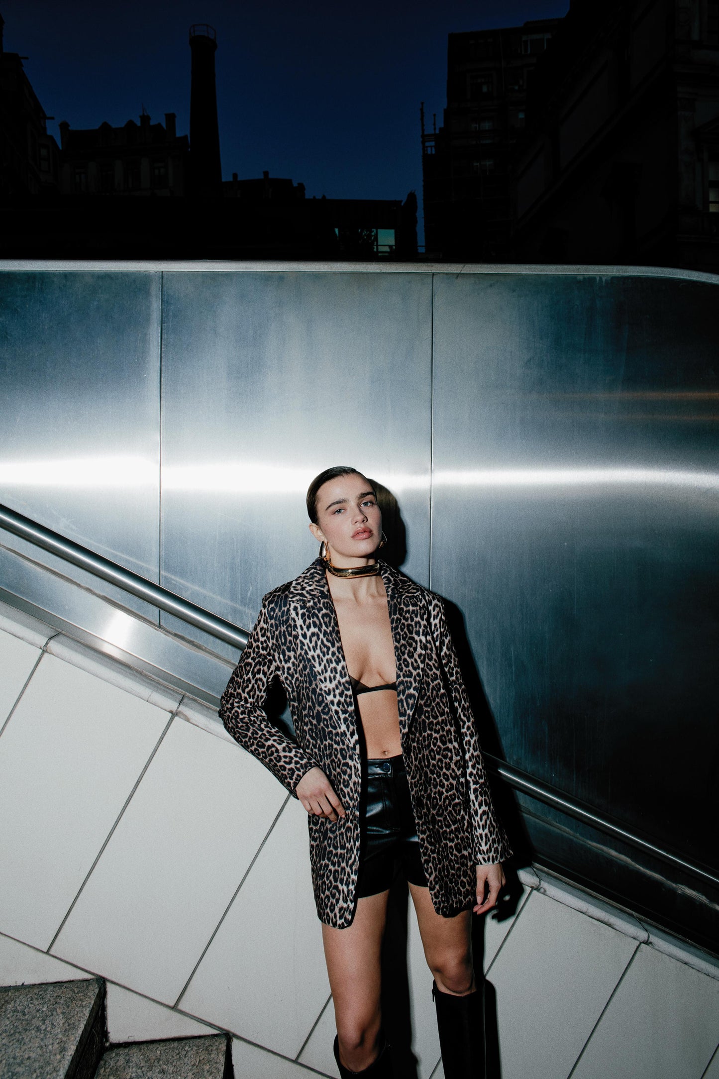 Blazer mit Leopardenmuster