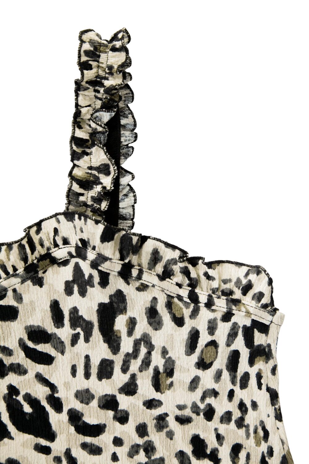 Leopardenmuster Rüschenträgershirt