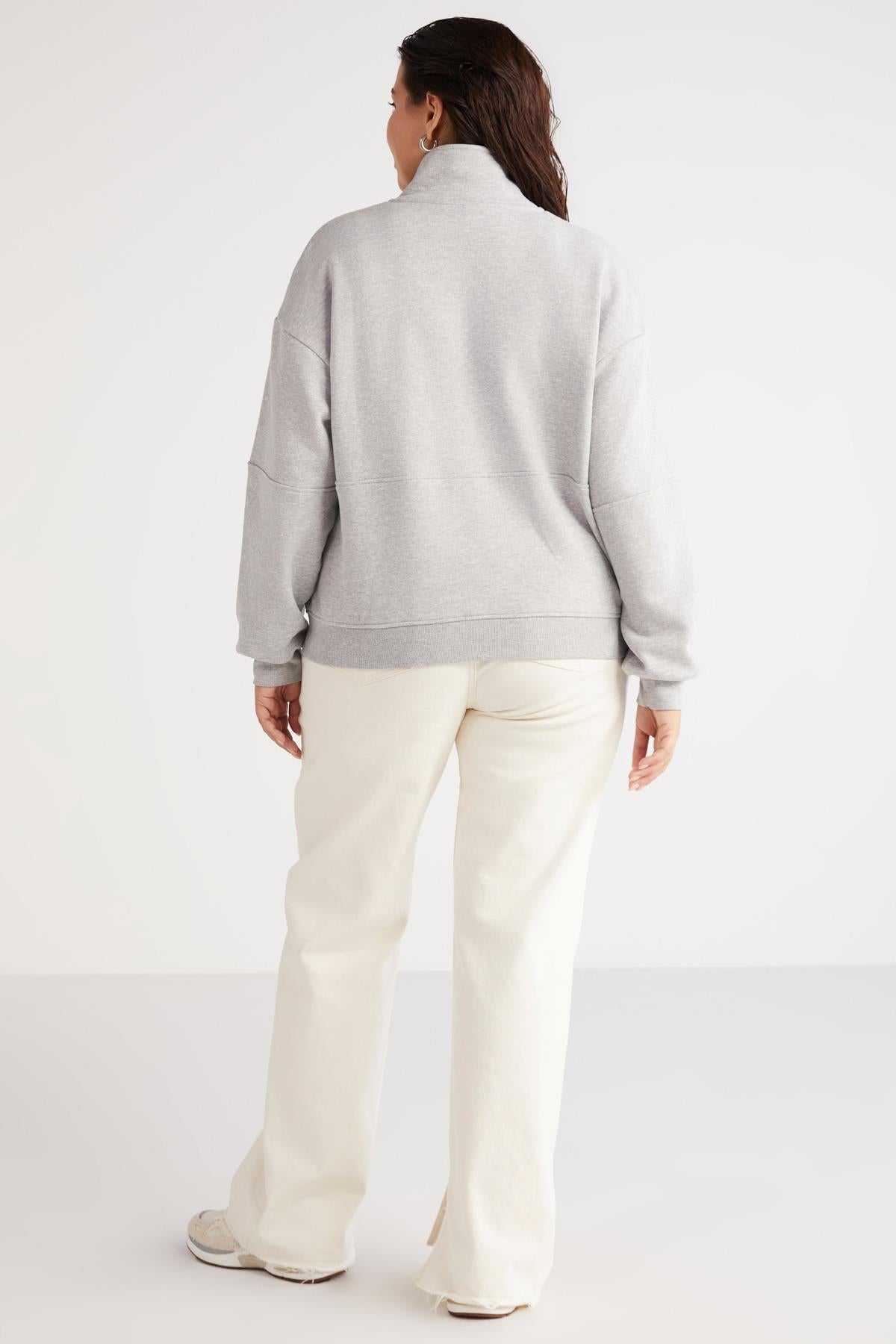 LUCIEBB Lockeres Strick-Sweatshirt Plus