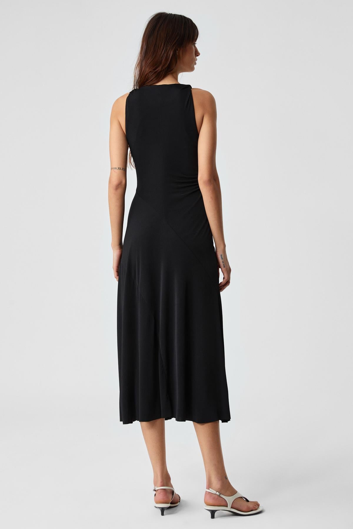MALMORIS Damen Slim Zip Langes Kleid