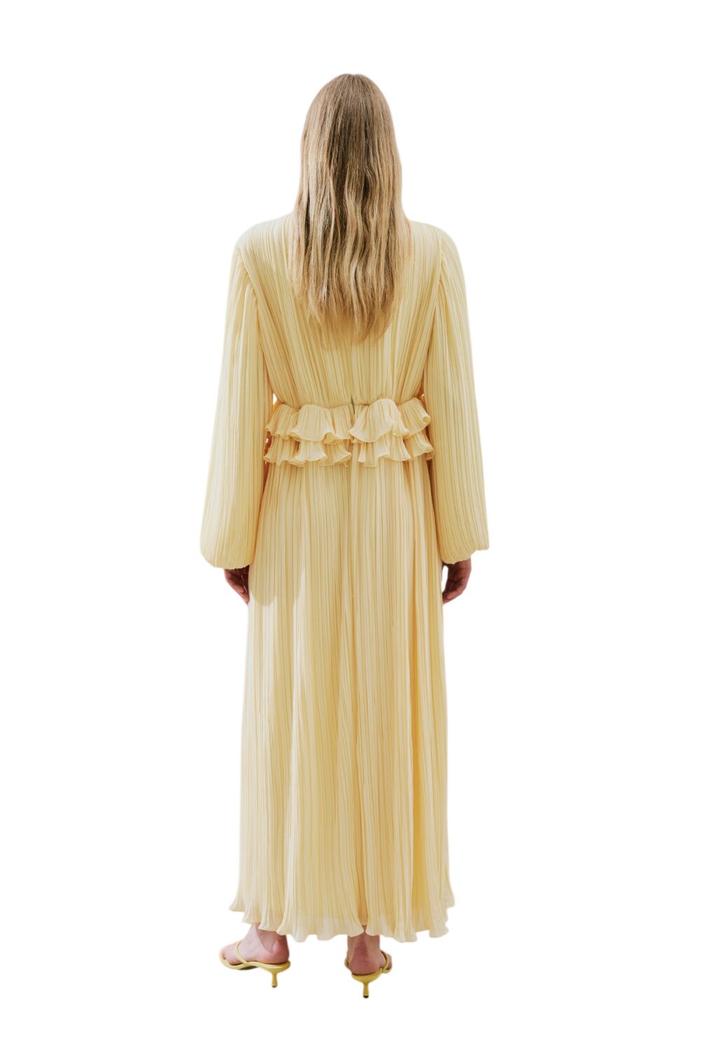 MILA Plissiertes Lagenkleid, Schwarz