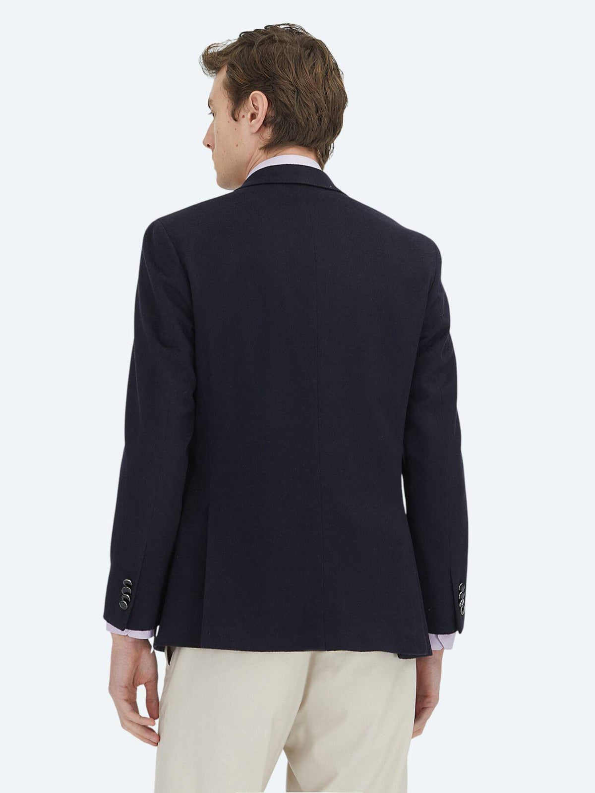 Marineblaue moderne Wollmischjacke