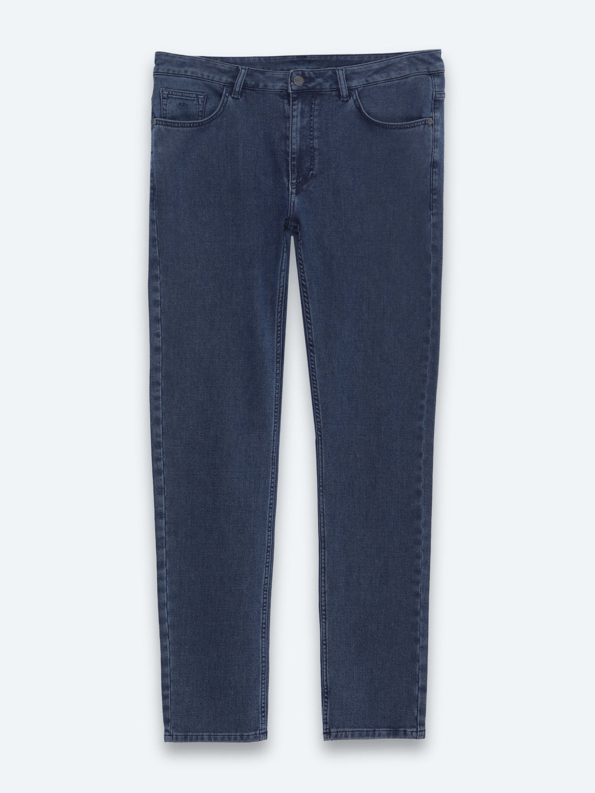 Marineblaue Velours Jeanshose, Slim Fit