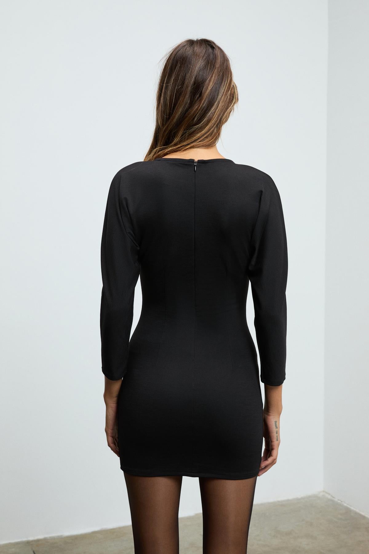NIVARA Damen Fledermausärmel Minikleid