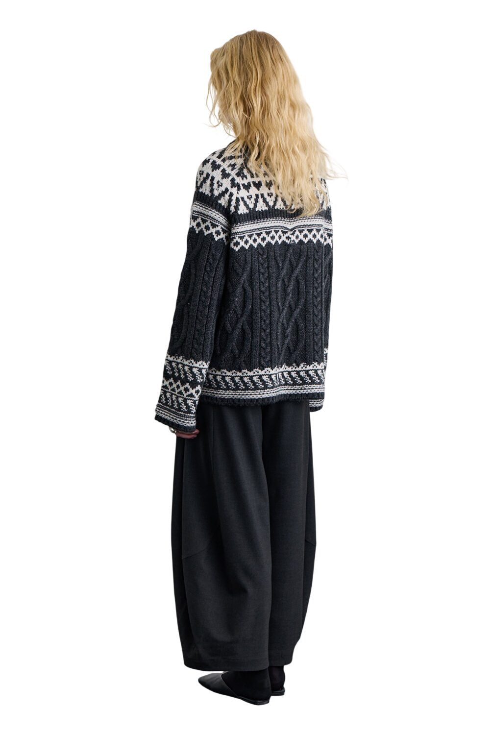 Pullover mit nordischem Muster, ecru.