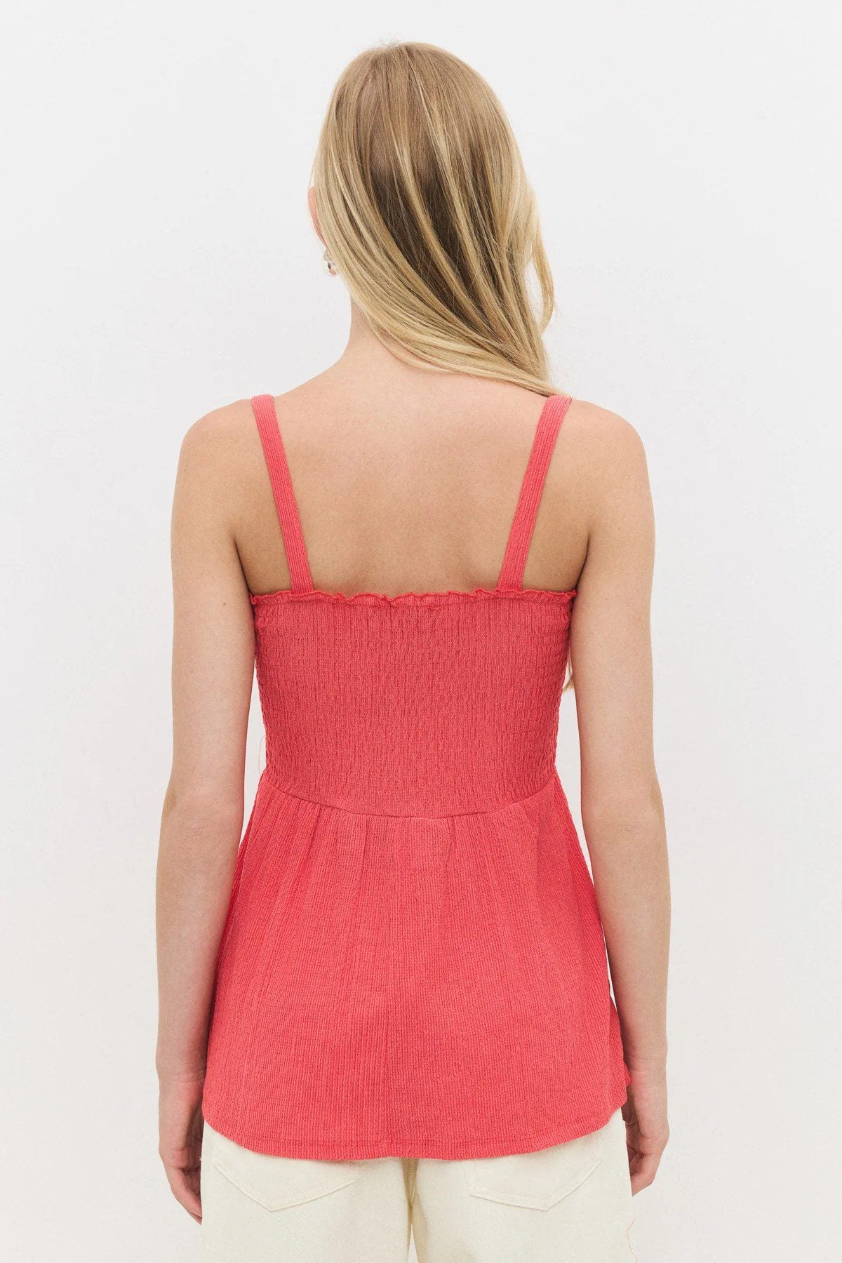 Bluse mit Raffungen vorne und Trägern