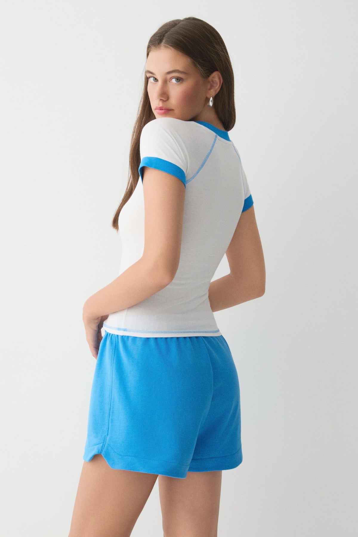 OLYA Damen T-Shirt mit Kontrastbesatz
