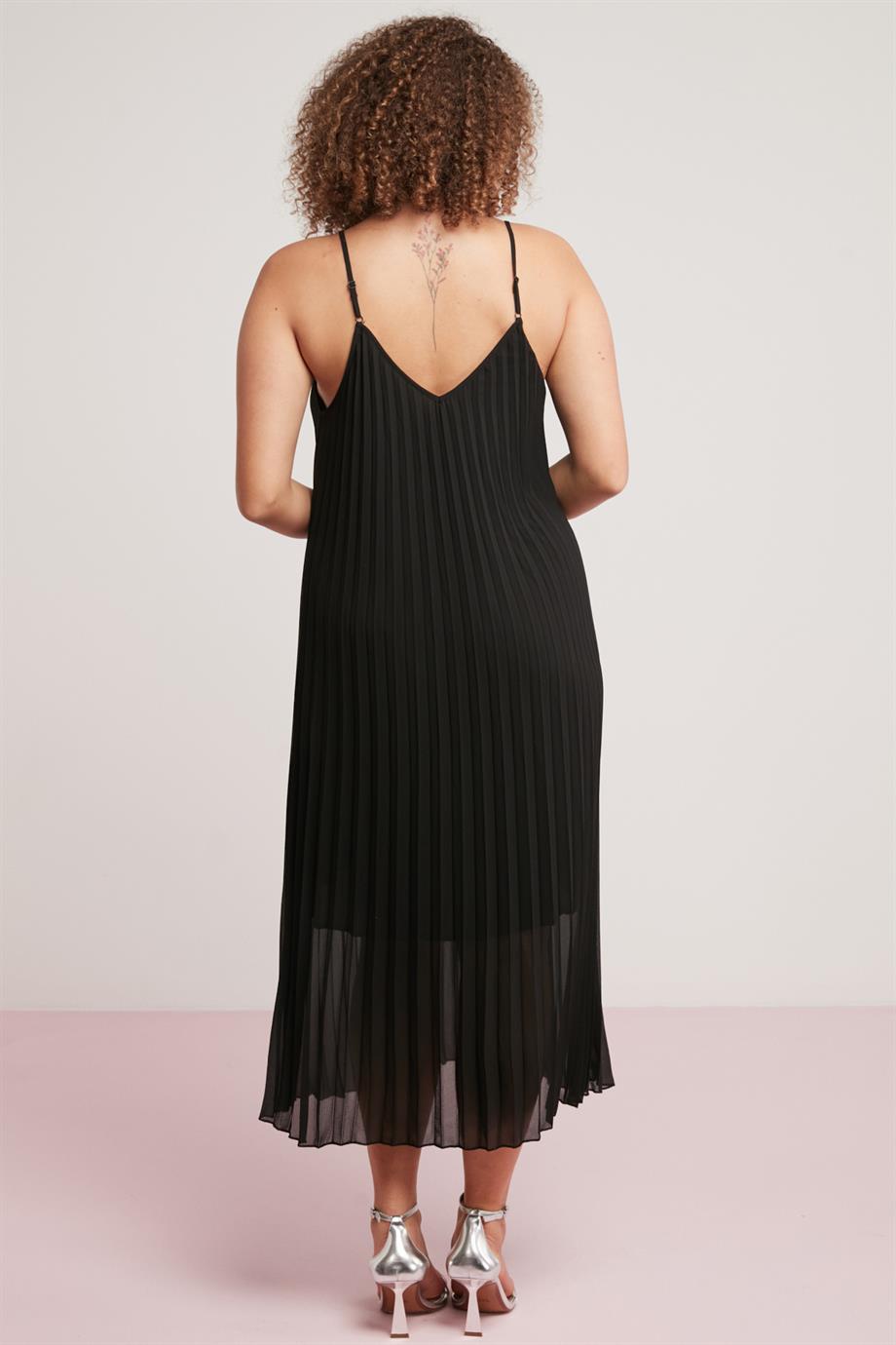 OPELIA Damen Chiffon Plissee Kleid
