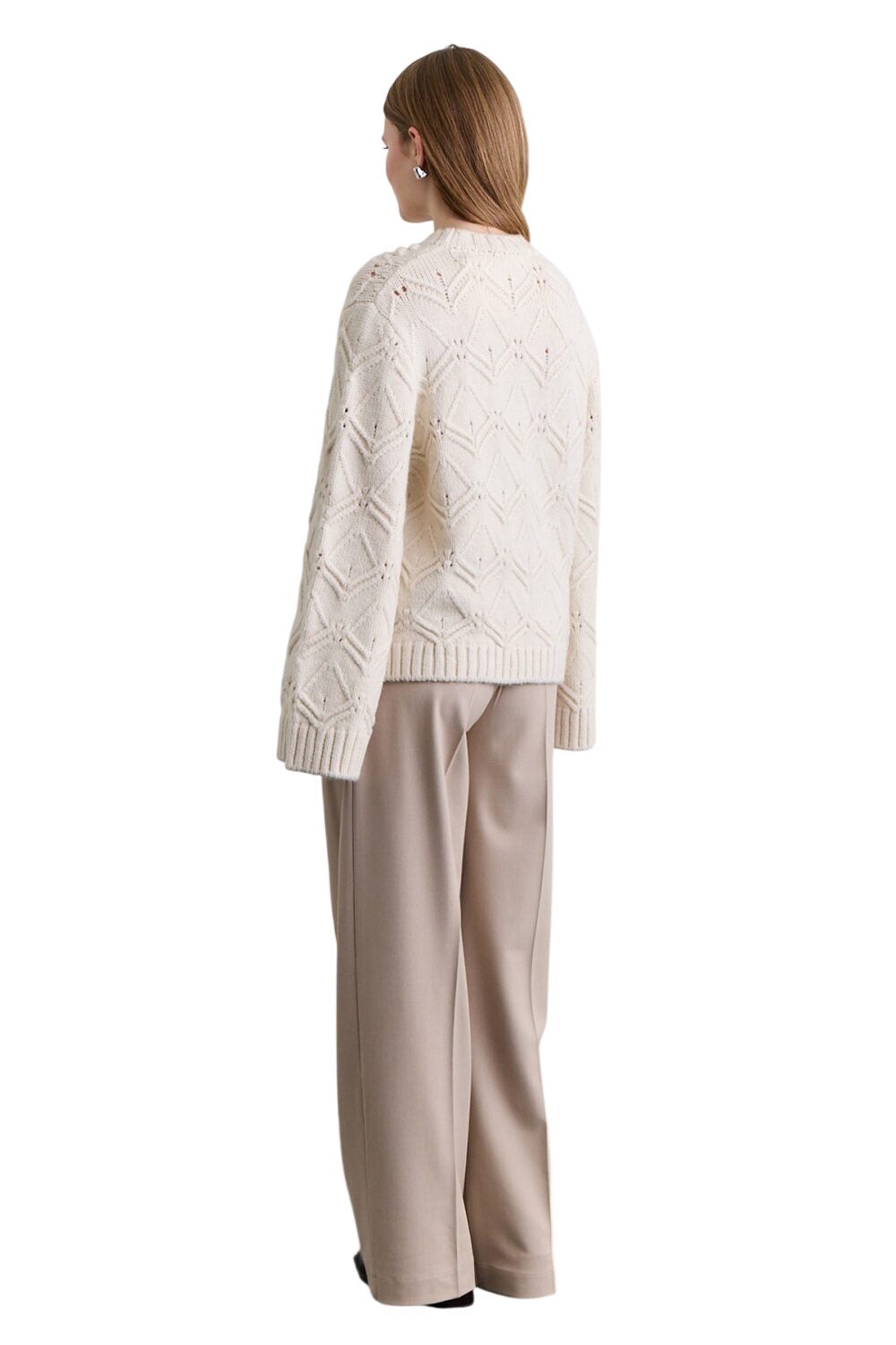OPENWORD KNIT SWEATER ECRU