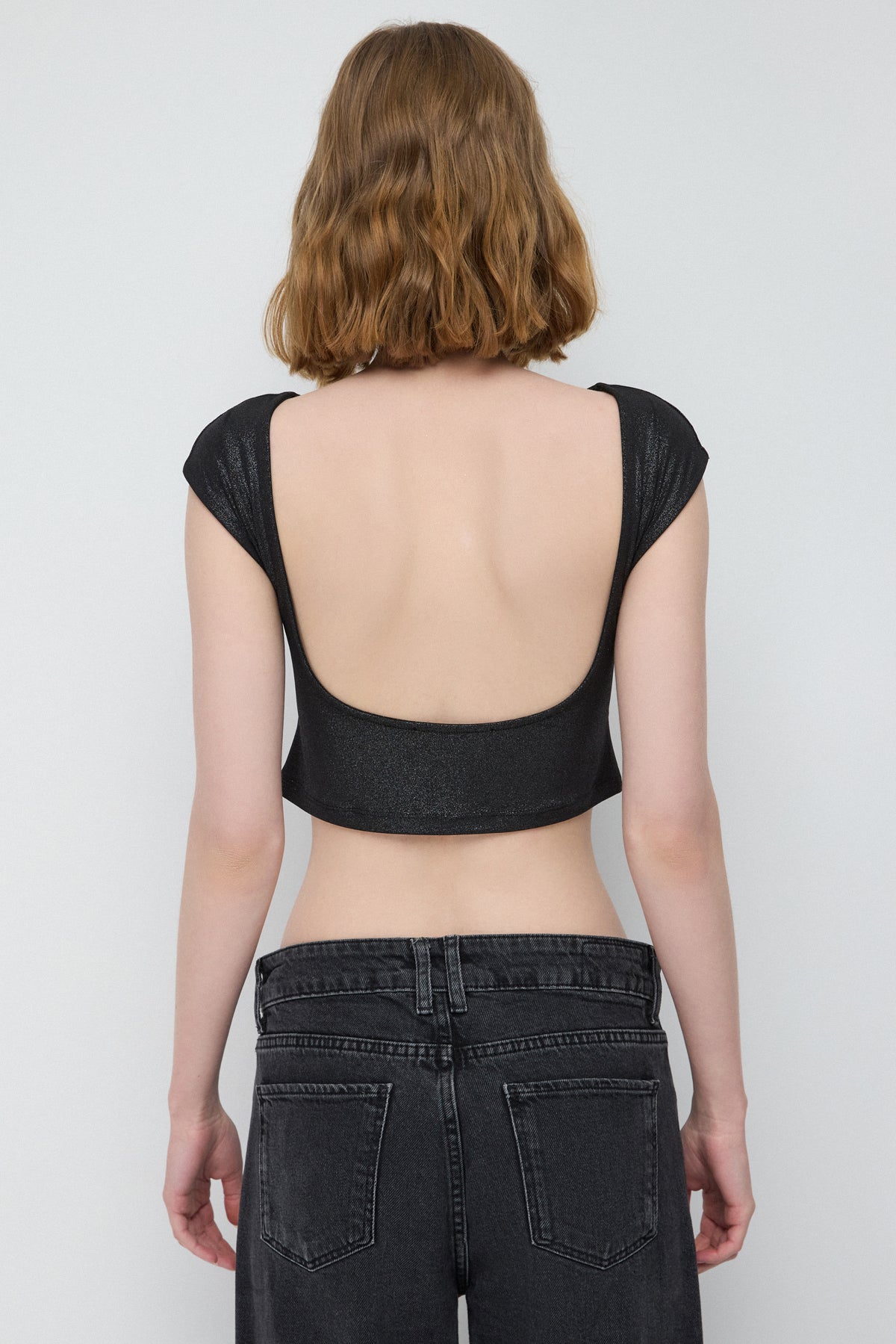 Kurzärmelige Crop-Bluse
