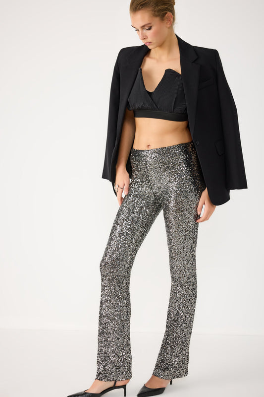 Paillettenbesetzte Stretchhose