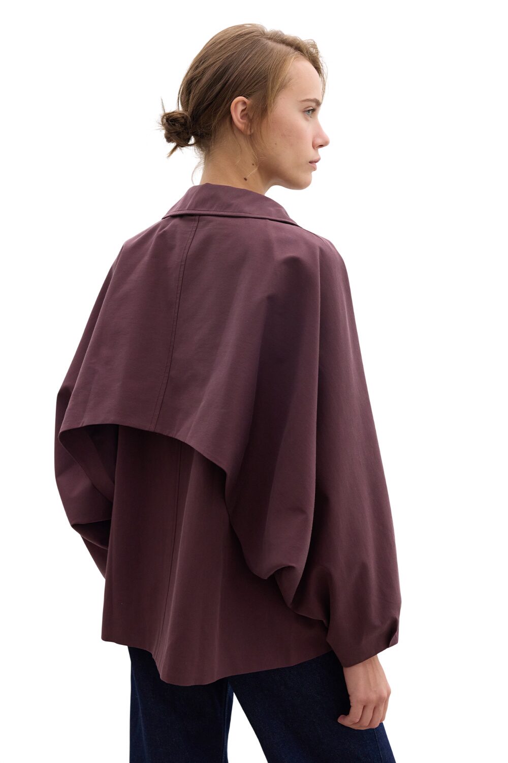 Cape, kurzärmeliger Trenchcoat, Marineblau