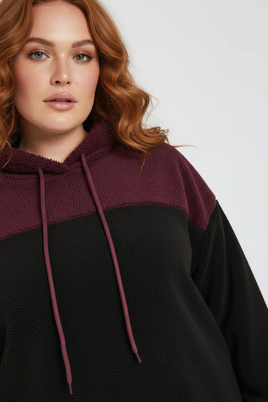 Plüsch-Sweatshirt mit Kapuze
