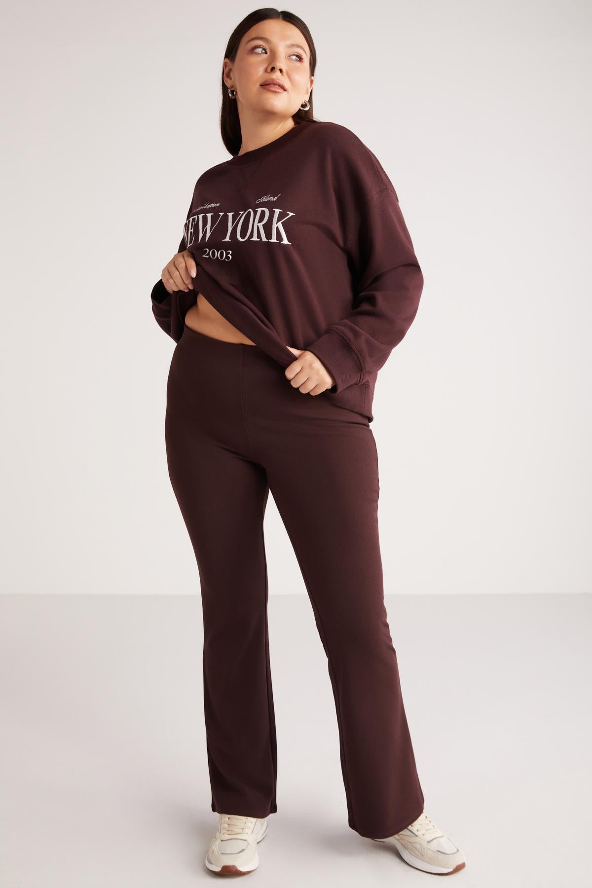 PETRABB Lockeres Strick-Sweatshirt Plus