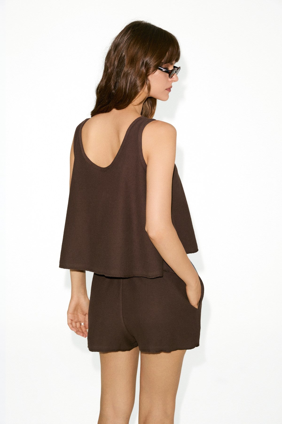 PETUNYAL Damen Weste & Shorts Set