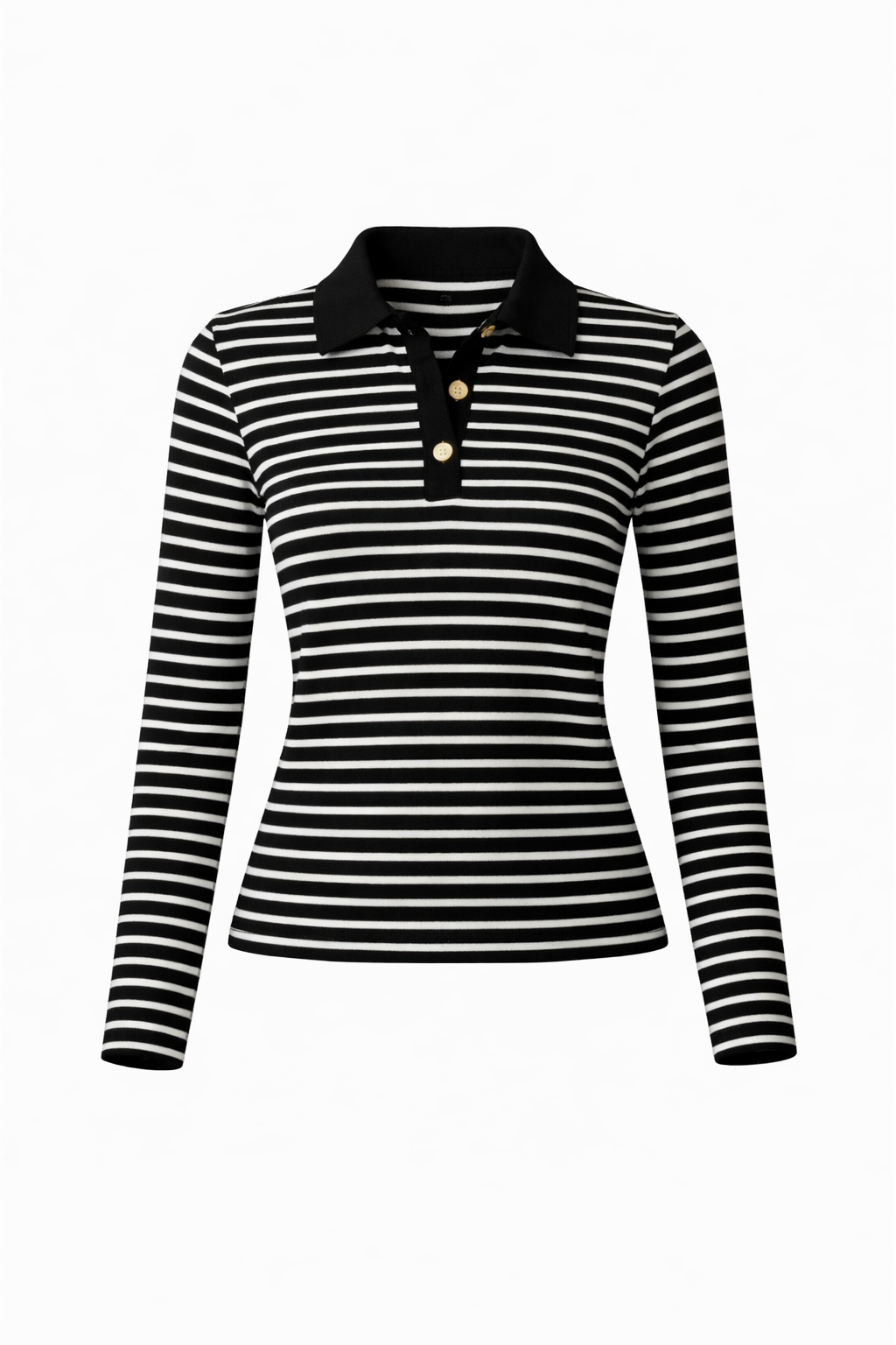Gestreifte Bluse mit Polokragen