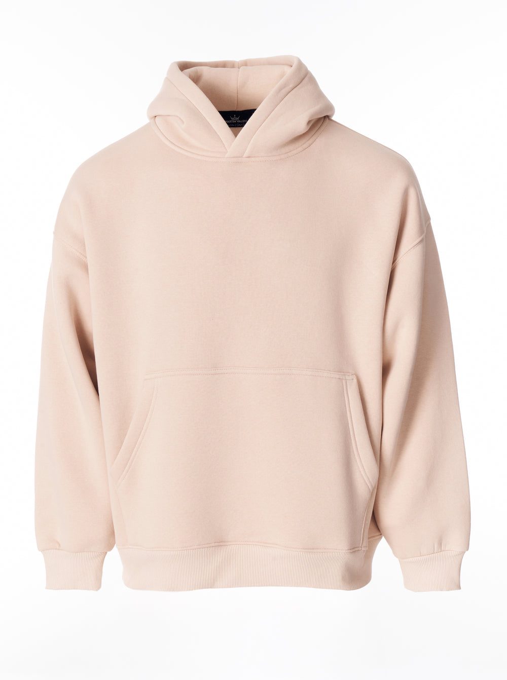 Großer Beiger Kapuzenpullover mit Puffkapuze