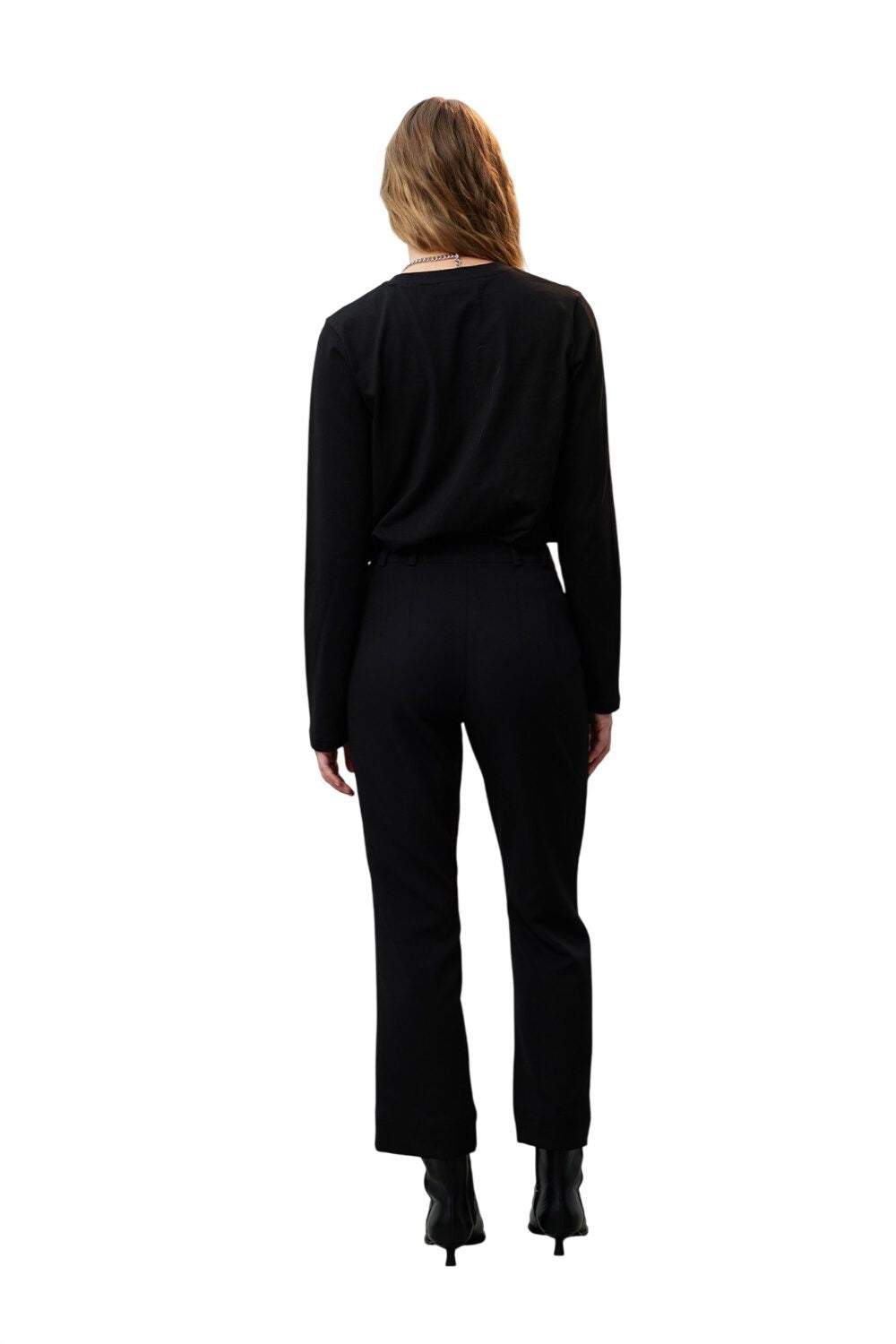 Schwarze gerade Stoffhose