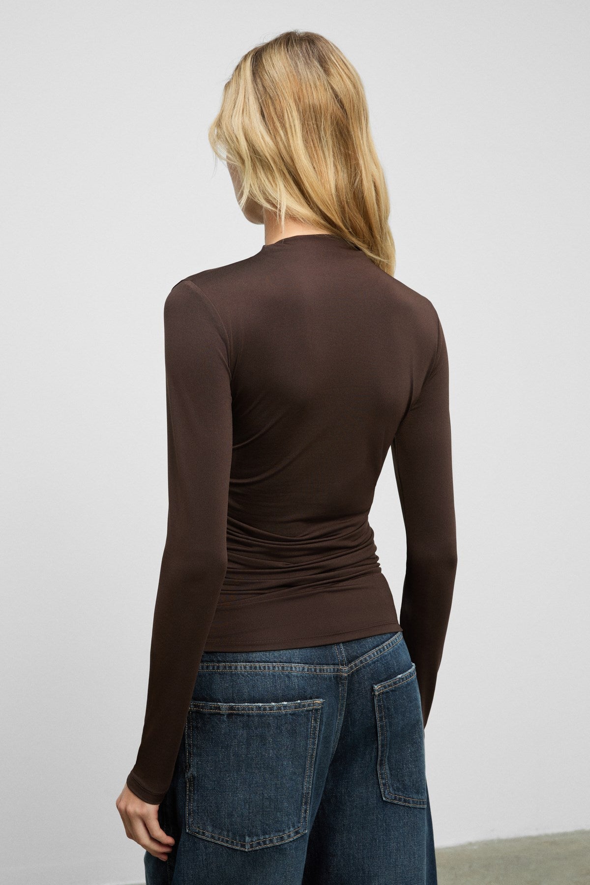 SOLEMA Rundhals Raffbluse